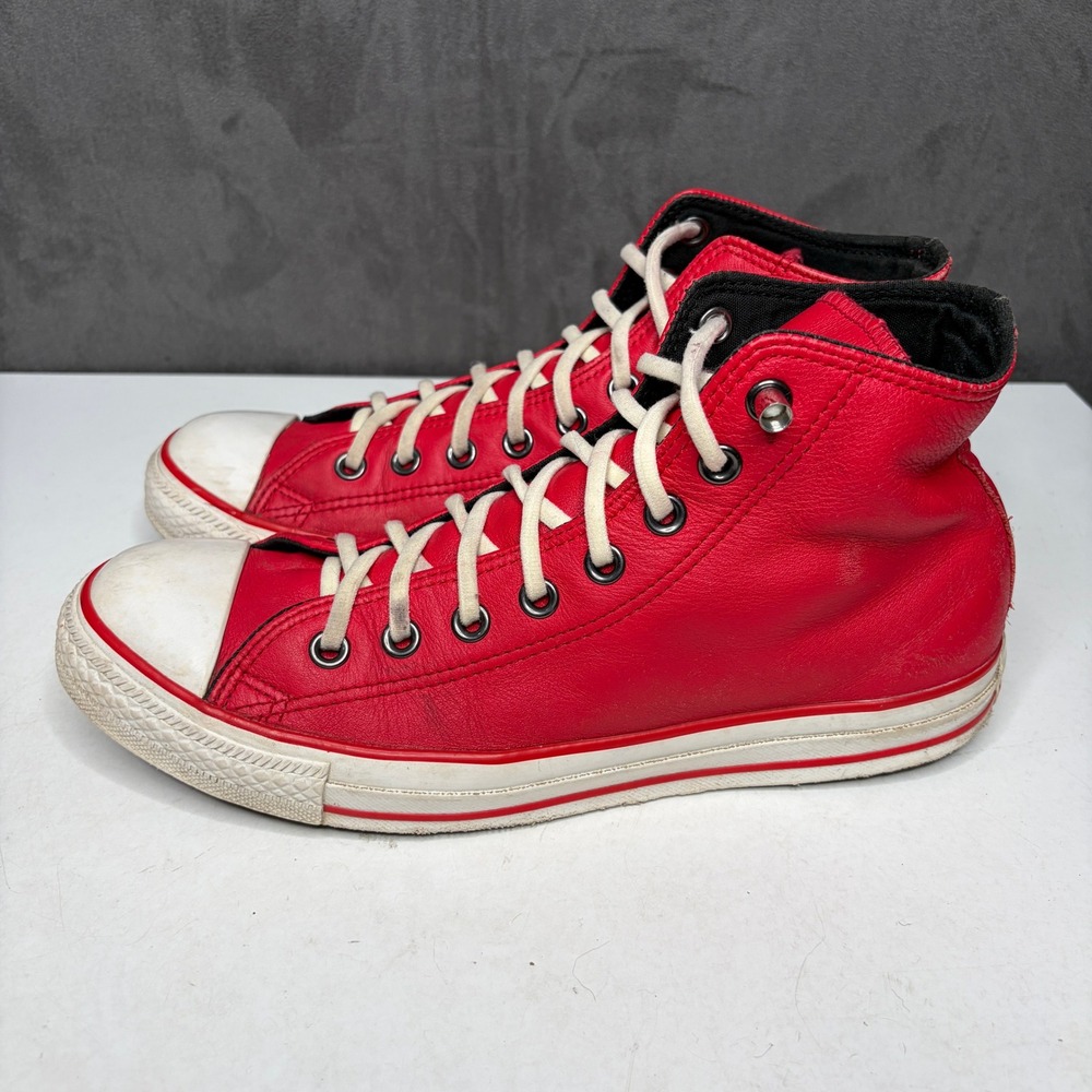 Converse Chuck Taylor All Star High Top Unisex 8.5M 10.5W Red Leather Sneaker